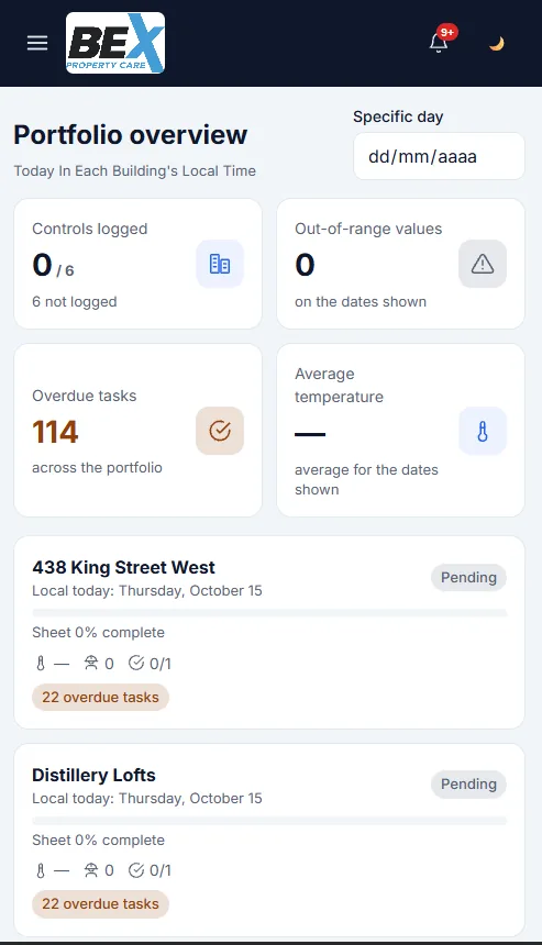 BEX Property Care — Screen 1