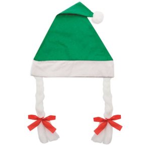 GORRO DE NAVIDAD CON TRENZAS
