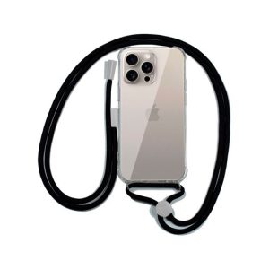 FUNDA COOL IPHONE 15 PRO MAX TRANSPARENTE NEGRO