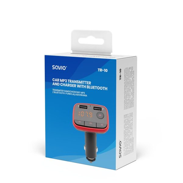 TRANSMISOR FM COCHE CON CARGADOR 2.4A SAVIO TR-10 - Imagen 6