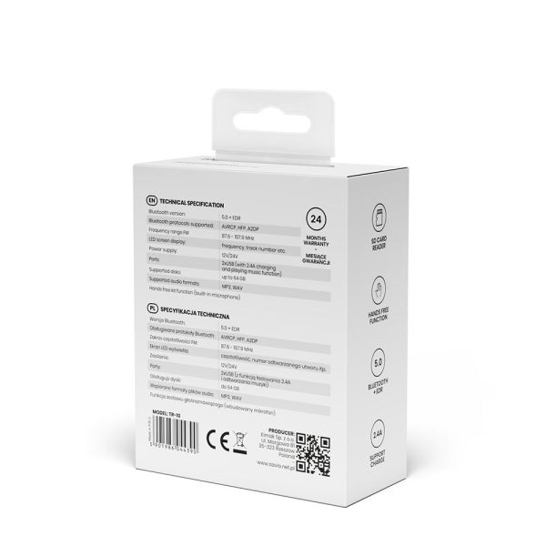 TRANSMISOR FM COCHE CON CARGADOR 2.4A SAVIO TR-10 - Imagen 7