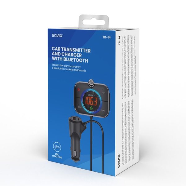 TRANSMISOR FM BLUETOOTH 5.0 COCHE SAVIO TR-14 - Imagen 7