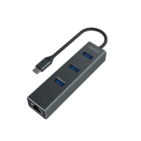 HUB SAVIO USB(C) - 3 X USB(A) 3.1 + 1 X RJ45 - Imagen 6