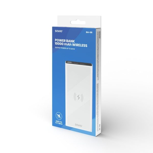 POWERBANK 10000 INDUCCION MAH SAVIO BA-06 BLANCO - Imagen 5