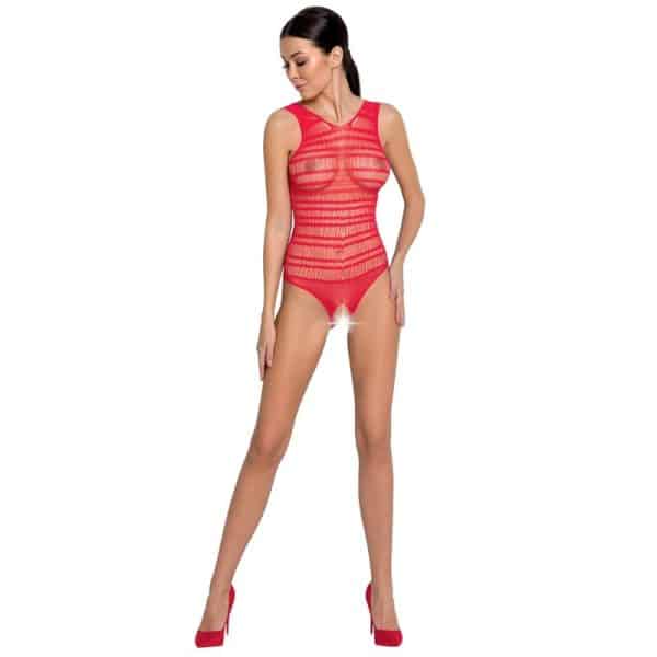 PASSION - WOMAN BS086 BODYSTOCKING ROJO TALLA ÚNICA