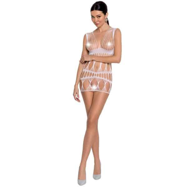 PASSION - WOMAN BS089 BODYSTOCKING BLANCO TALLA ÚNICA