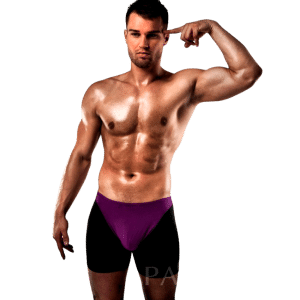 PASSION - BOXER 009 LILA/ NEGRO EROTIC LINGERIE S/M