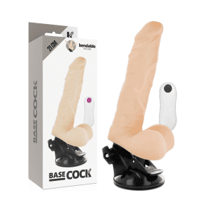 BASECOCK - VIBRADOR REALÍSTICO ARTICULABLE CONTROL REMOTO NATURAL 21 CM -O- 5 CM