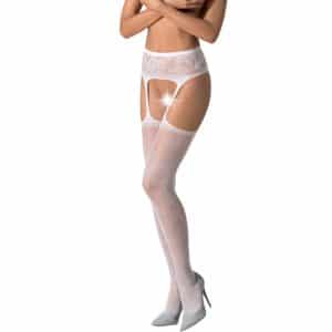 PASSION - S028 MEDIAS CON LIGUERO BLANCO TALLA ÚNICA