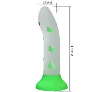 PRETTY LOVE - MAGICAL NIGHTFALL DILDO SIN VIBRACIÓN LUMINOSO VERDE