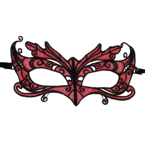 QUEEN LINGERIE - ANTIFAZ DE ENCAJE DETALLES ROJO
