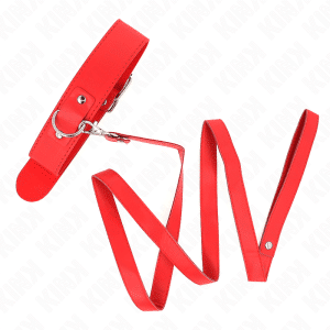 KINK - COLLAR CON CORREA 116 CM FINO ROJO AJUSTABLE 32-50 CM X 8 CM