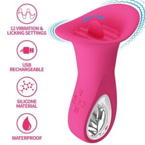 PRETTY LOVE - CLYDE VIBRADOR ORAL LENGUA VIBRADORA 12 VIBRACIONES ROSA