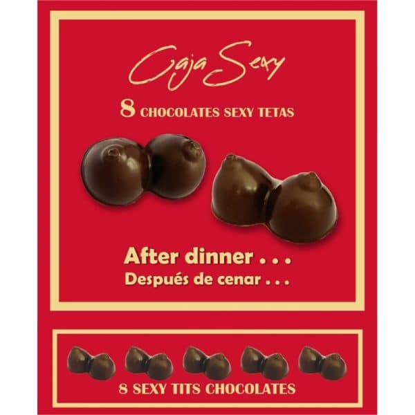 DIABLO PICANTE - CAJA 8 CHOCOLATINAS FORMA DE PECHOS