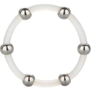 CALEXOTICS - ANILLO DE SILICONA CON CUENTAS DE ACERO TALLA XL