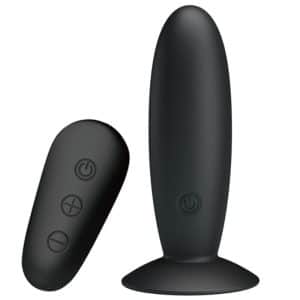 MR PLAY - PLUG ANAL CON VIBRACIÓN NEGRO CONTROL REMOTO