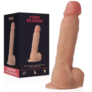 CYBER SILICOCK - ANSEL REALÍSTICO SILICONA LÍQUIDA 15.5 CM -O- 2.9 CM